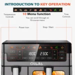 10L Dual Air Fryer 2400W Digital Cooker Oven 1-in-1 Healthy Frying Double Basket - Image 4