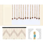 90x220CM 31 Vintage Natural Wood and Bamboo Beaded Door Curtain for Bath Bedroom Porch Doorway - Image 5