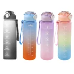 Sports Water Bottle Portable Gradient Color Water Cup Leakproof Gym Water Bottles With Handle And Straw Cup For Outdoor Travel - Image 5