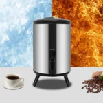 8L Stainless Steel Insulated Beverage Dispenser, Hot & Cold Beverage Dispenser with Faucet Tripod for Coffee Tea Water Milk Soup - Image 2