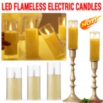1-3PCS LED Flameless Lights Electronic Candles LED Candle Decorations Acrylic Candles Battery Operated