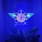 15cm Christmas Tree Top Star Light LED Glowing Star Lamp Xmas Tree Decoration Home Xmas Party - Image 10