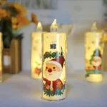 4PCS Christmas LED Candles, Flameless Flickering Electronic Tea Lights,Santa Claus Projection Night Light for Holiday Home Decor - Image 7