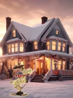 Glowing Ski Reindeer Ornaments Reindeer Lawn Decorations 3d Glowing Reindeer Ornaments with Led Lights for Christmas Decoration - Image 4