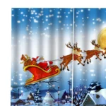 79x55" inch Christmas Santa Curtains Child Room Waterproof 2Panels Drapes Xmas - Image 6