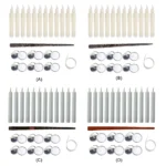 6.69in Flickering Flame Candlesticks Warm Light Christmas Decoration Electric Fake Candles 12PCS - Image 5