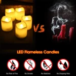 Flameless LED Votive Candles Set 100+Hour Lasting Electric Candles Battery Operated Tealight - Image 2