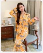 Women's Light Luxury Silk-Feel Pajamas Long-Sleeve Homewear - Image 9