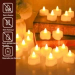 Flameless LED Votive Candles Set 100+Hour Lasting Electric Candles Battery Operated Tealight - Image 13