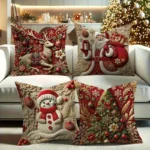 1pcs 2D Christmas Pillow Cover Xmas Party Decoration - Image 2