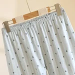 Women's Pajama Set 100% Cotton Gauze Vertical Strip Love Long Sleeve Two piece set - Image 17