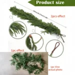1pc Artificial Norfolk Pine Christmas Wreath Fake Green Garland Front Door Walls Porches Home Decor Xmas Decor Christmas Decor - Image 6