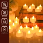 24Pcs Flameless Led Candle For Home Christmas Party Wedding Decoration Heart-shaped Electronic Battery-Power Tealight Candles - Image 3