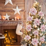 5/10Pcs Glitter Pink Christmas Flowers Xmas Tree 14cm Artifical Flower Ornaments - Image 5