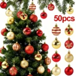 50Pcs Christmas Tree Balls Ornament Xmas Trees Hanging Bauble Pendant - Image 9