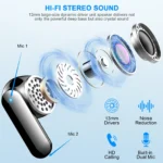 Wireless Earbuds, Bluetooth 5.3 Headphones Built in Noise Cancelling Mic, 36H Playtime LED Display Wireless Earphones. - Image 2