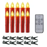10PCS Candle Lights Battery Operated Christmas Tree Decor Christmas Tree Candles with Clips for Party/Holiday Decoration - Image 8