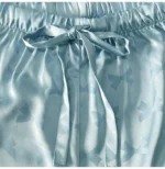 Fashionable Women's Two-Piece Pajama Set Satin-Like Long Sleeve with Bow Design Breathable & Silky Viscose - Image 6