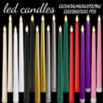 200-12PCS Flameless LED Taper Candles  Battery Operated Candles Bulk 11 Inch Flickeri
