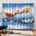 79x55" inch Christmas Santa Curtains Child Room Waterproof 2Panels Drapes Xmas - Image 5