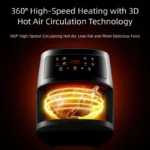 8L Electric Air Fryer Large Capacity Convection Oven Deep Fryer Without Oil Kitchen 360°Baking Viewable Window Home Appliance - Image 3