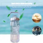 2L Sport Water Bottle With Straw Portable Leak-Large Capacity Water Cup With Motivational Quote Time Marker - Image 54