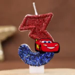Cartoon digital Candles Disney cars party Birthday Cake Topper Car Racing Kids Birthday Cake Decoration Supplies