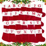 Christmas Socks Knitting Snowflake Letter Stocking Christmas Decoration - Image 3