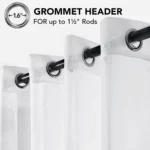 White Sheer Curtains Drapes 132CM Width for Living Room Grommet Top Lightweight Airy Gauzy Light Filtering Window Treatments - Image 7