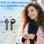 Wireless Earbuds, Bluetooth 5.3 Headphones In Ear with 4 ENC Mics, 40H Playtime LED Display Wireless Earphones. - Image 3