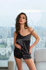 Silk PJs for Women Satin Pajama Set Sexy Lingerie Camisole Nightwear Sleepwear Comfortable Cami Shorts Set Luxury Lingerie - Image 5