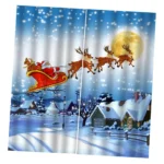 79x55" inch Christmas Santa Curtains Child Room Waterproof 2Panels Drapes Xmas - Image 3