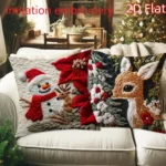 1pcs 2D Christmas Pillow Cover Xmas Party Decoration - Image 20