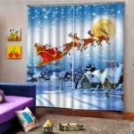 79x55" inch Christmas Santa Curtains Child Room Waterproof 2Panels Drapes Xmas - Image 4