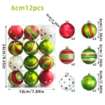 34/12/9pcs Grinch Christmas Ball Decorations Green Monster Xmas Tree Ornaments Green Painted Xmas Ball Set Christmas Home Decor - Image 4
