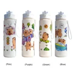 800ml Capybara Insulated Water Bottle with Straw & Handle Portable Sports Drinking Bottle Kawaii Water Cup for Boys Girls Daily - Image 3