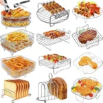 Multi-layer Detachable Grill Rack Air Fryer Baking Rack Square/Round/Rectangle Oven Grill Racks ,Meat Injector ,kitchen Gadgets