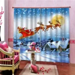 79x55" inch Christmas Santa Curtains Child Room Waterproof 2Panels Drapes Xmas