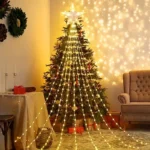 Christmas Waterfall Fairy String Lights with Topper Star, Christmas Tree Decorations - Image 8