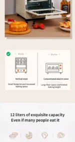 12L Large Capacity Electric Air Fryer Toaster Oven Mechanical Household Kitchen 360° Baking Convection Oven Oil-Free Deep Fryer - Image 10