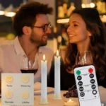 6/12Pc 6.6inch LED Flameless Taper Candles with Remote Flickering CandleSticks Plastic Window Candles - Image 6