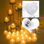 24Pcs Flameless Led Candle For Home Christmas Party Wedding Decoration Heart-shaped Electronic Battery-Power Tealight Candles - Image 5