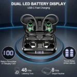 Wireless Earbuds, Bluetooth 5.3 Headphones with Dual Mic, 48H Playtime LED Display Wireless Sports Headphones. - Image 3