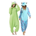 Pixar Monsters Inc 3 Eyed Alien Onesie Pajamas Warm Fuzzy Sleepwear