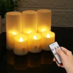 6Pcs/Set Rechargeable LED Candle Timer Remote Flickering Flames Wedding Candles Birthday Decor Tealights USB Charger Candle Lamp - Image 7