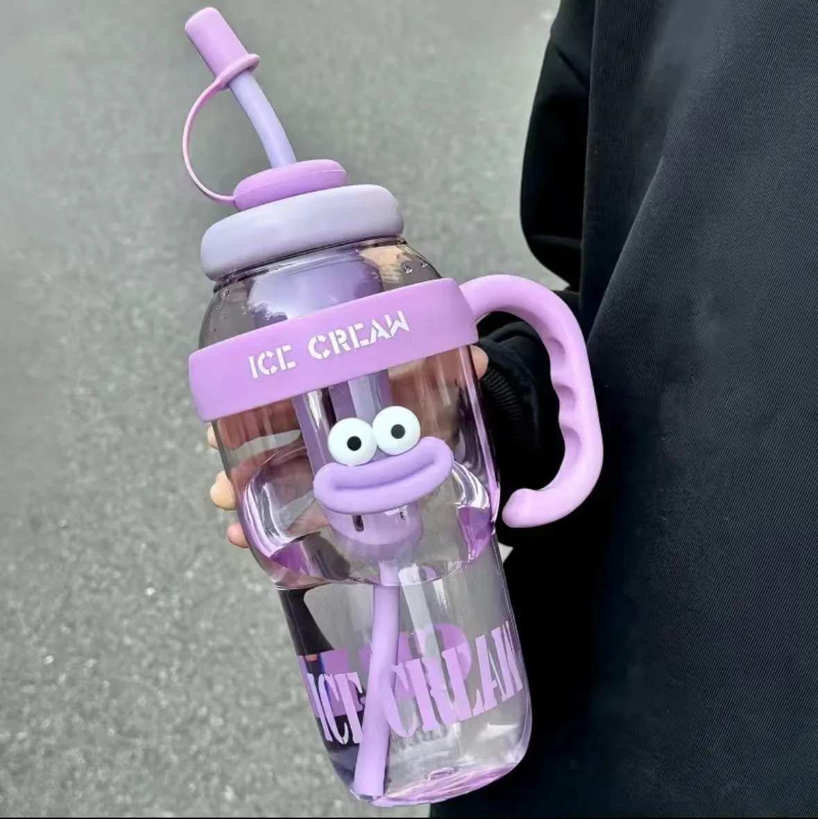 kf-S77e7bf8044194aa4aca16541802f71864 1100ML Sports Water Bottle Cute Aesthetic Large Capacity Water Cup for Women Summer Home Outdoor Portable Straw Cup - Image 1