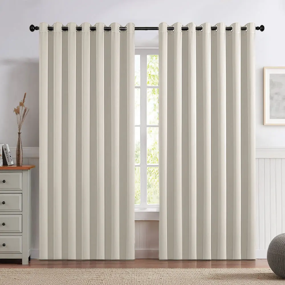 kf-S7a613c9343e64c00bbac1d76efd5df70M 【Lifeideas】Solid Colour Grommet Top Polyester 100% Blackout Curtains Pair Home Decoration Windows Doors - Image 1
