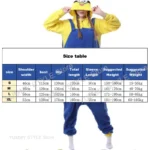 Anime Despicable Me Minions Fleece Pajamas Cartoon Jumpsuit Minions Onesie Sleepwear - Image 5