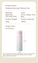 500ml large capacity thickened 316 stainless steel vacuum Thermal insulation portable Tumbler Thermos Water bottle Coffee cup - Image 15