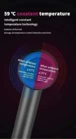 5 in 1 Professional Hair Dryer, with Hot and Cold Air Functionality - Lightweight and Thermostatic Styling Tool for Smooth Hair - Image 9